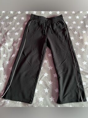 Yogalicious Black Wide Leg Sweatpants with White Trim